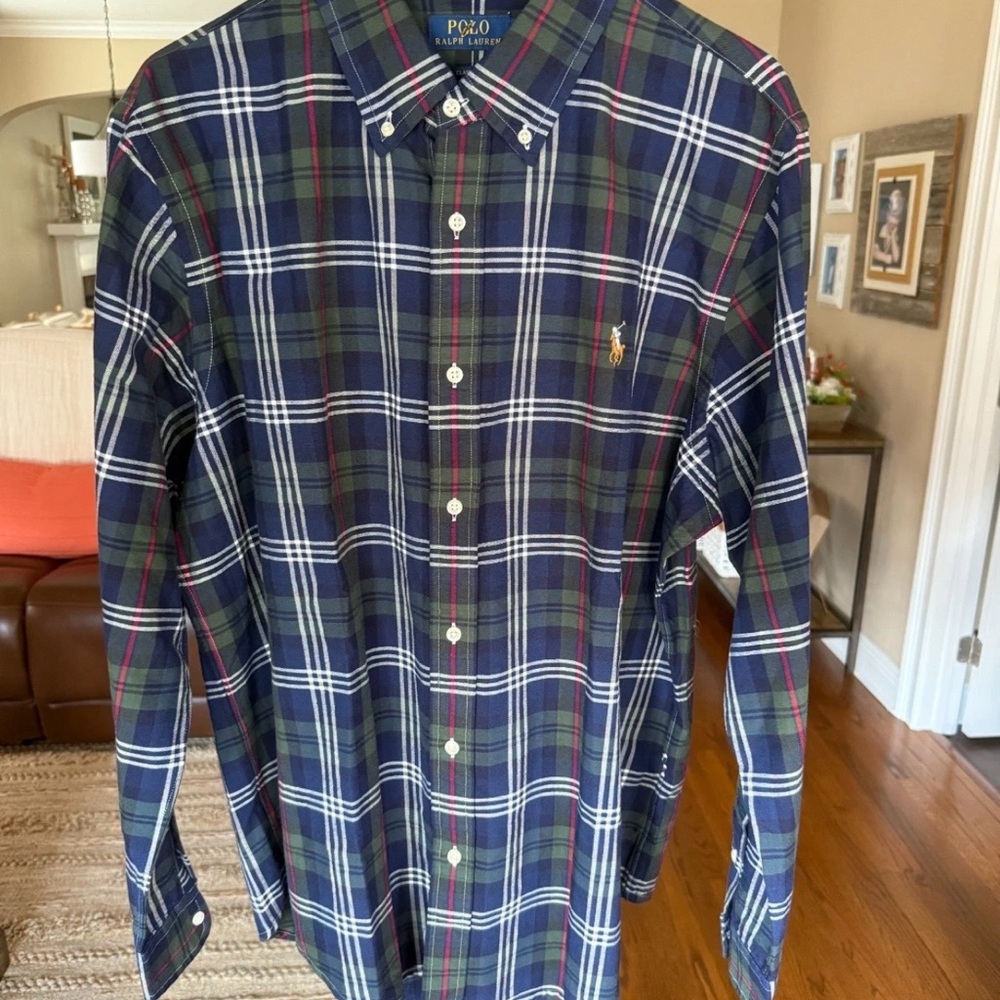 Polo Ralph Lauren Plaid Oxford Long Sleeve Button Up Shirt Men’s Size XL NWOT
